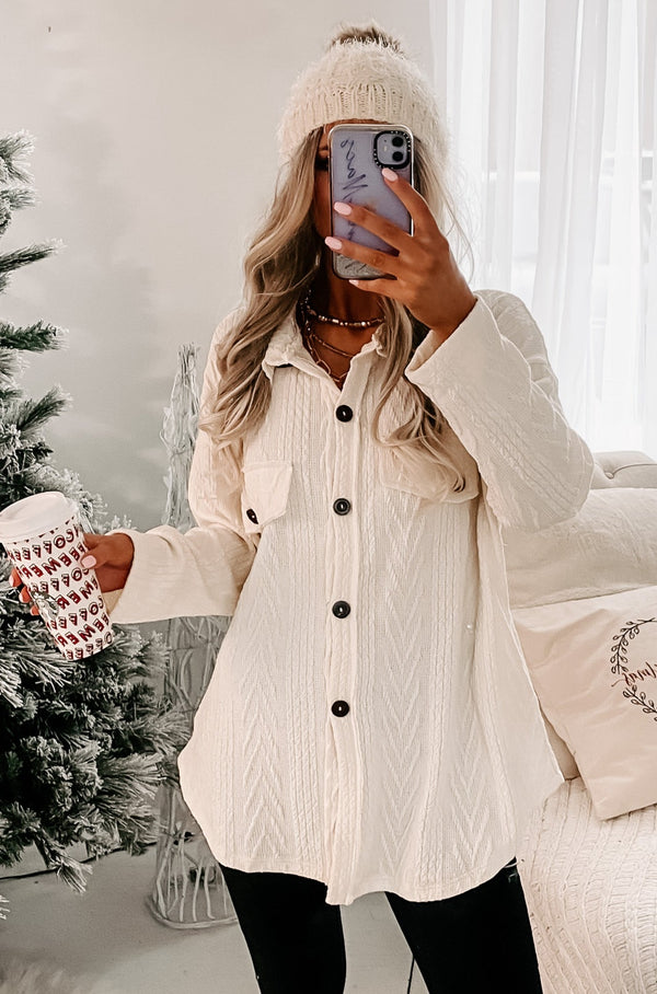 Claire Textured Shacket (Ivory) - NanaMacs