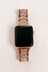 In A Timely Fashion Chevron Metal Apple Watch Band (Rose Gold) - NanaMacs