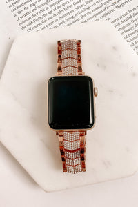 In A Timely Fashion Chevron Metal Apple Watch Band (Rose Gold) - NanaMacs