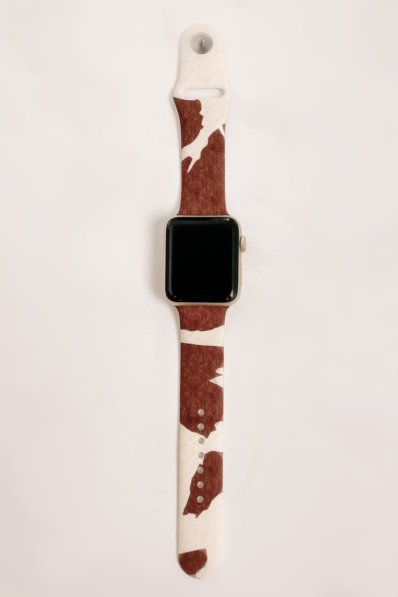 Cow Print Silicone Apple Watch Band (Dark Brown Cow) - NanaMacs