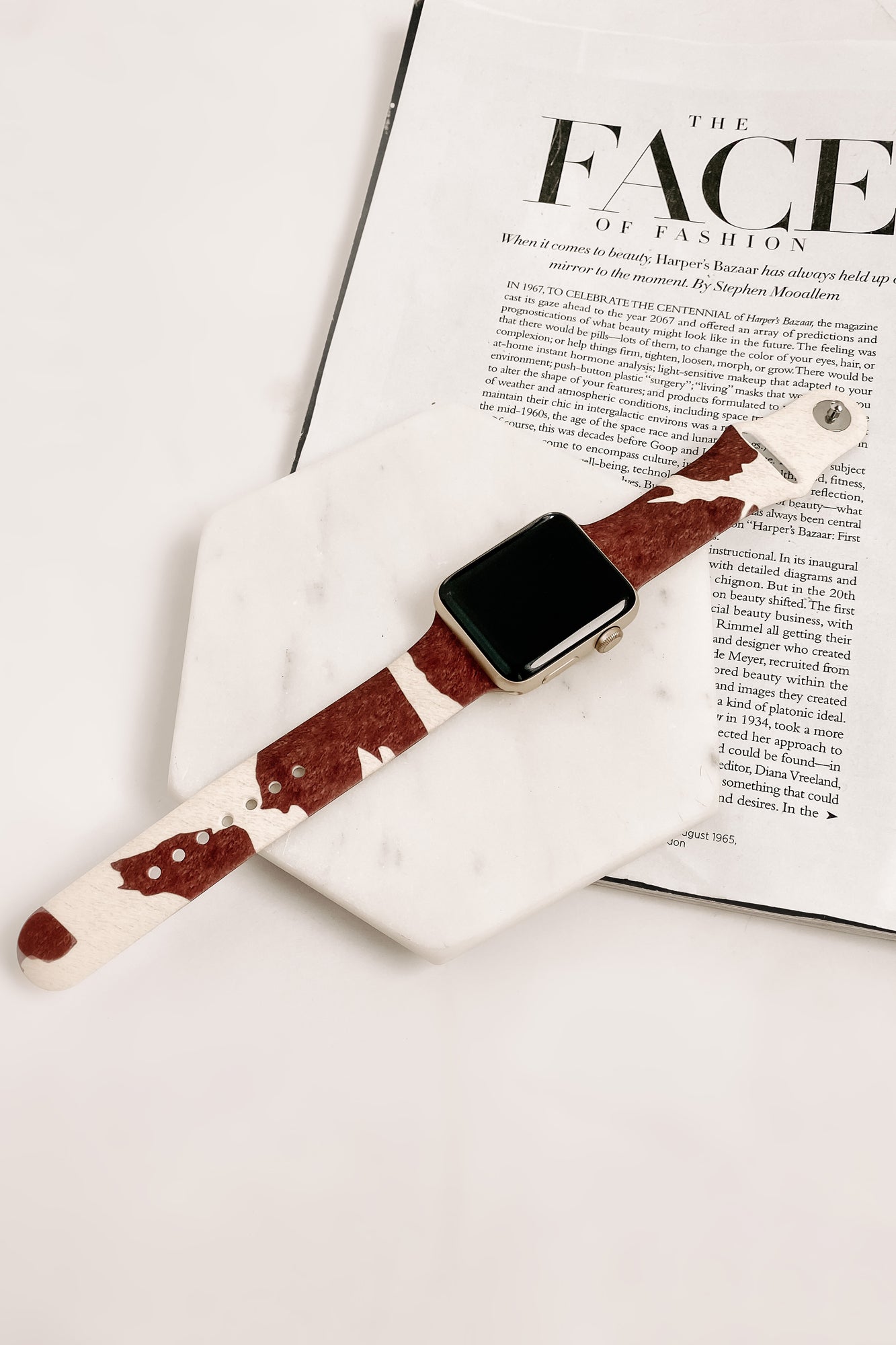 Cow Print Silicone Apple Watch Band (Dark Brown Cow) - NanaMacs