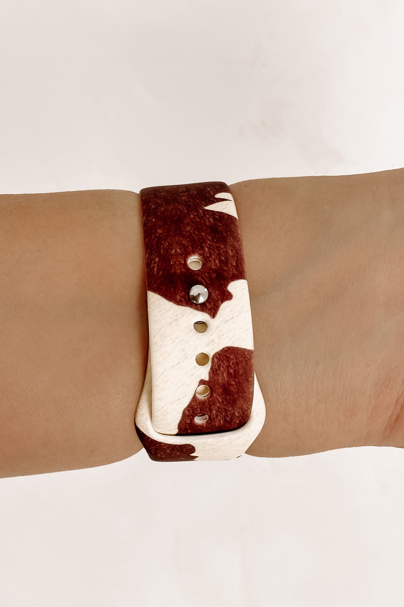 Cow Print Silicone Apple Watch Band (Dark Brown Cow) - NanaMacs