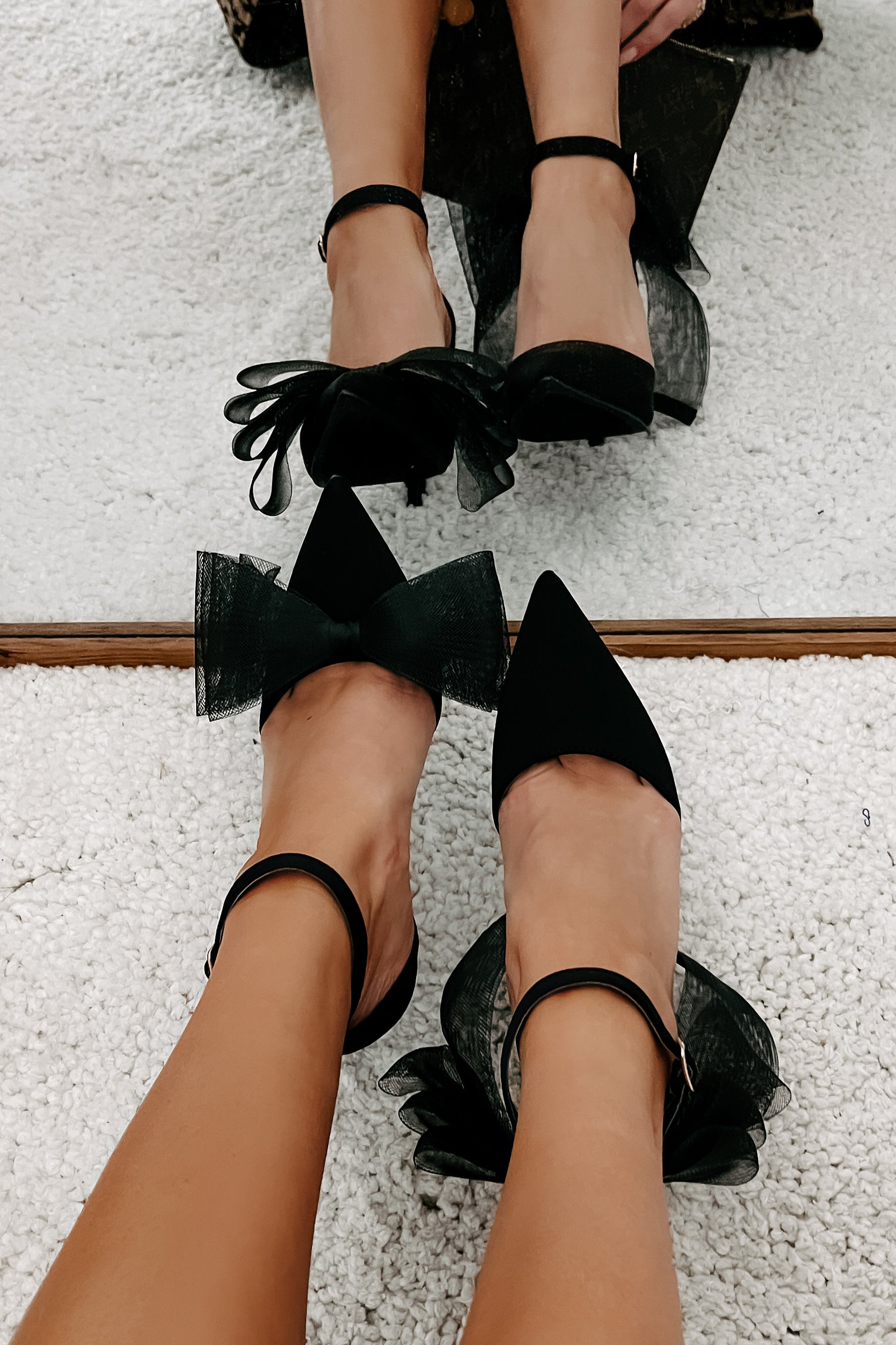 Heels with best sale bow around ankle