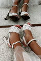 Aim Higher Beaded Strap Heeled Sandals (Ivory) - NanaMacs
