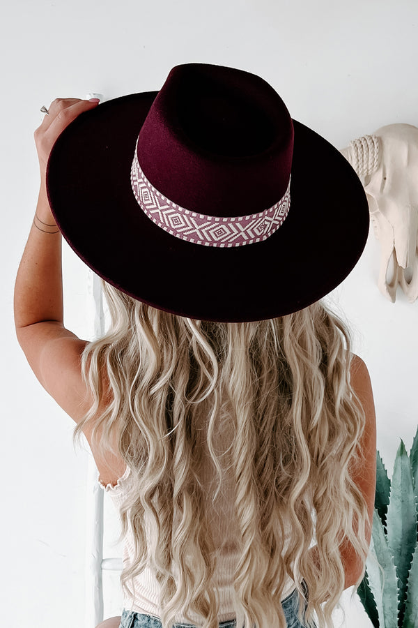 Desert Dreams Wide Brim Hat (Wine) - NanaMacs