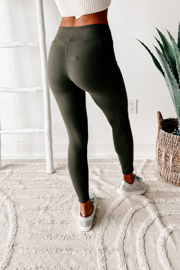 MVP Moves Buttery Soft Thigh Pocket Leggings (Olive) - NanaMacs