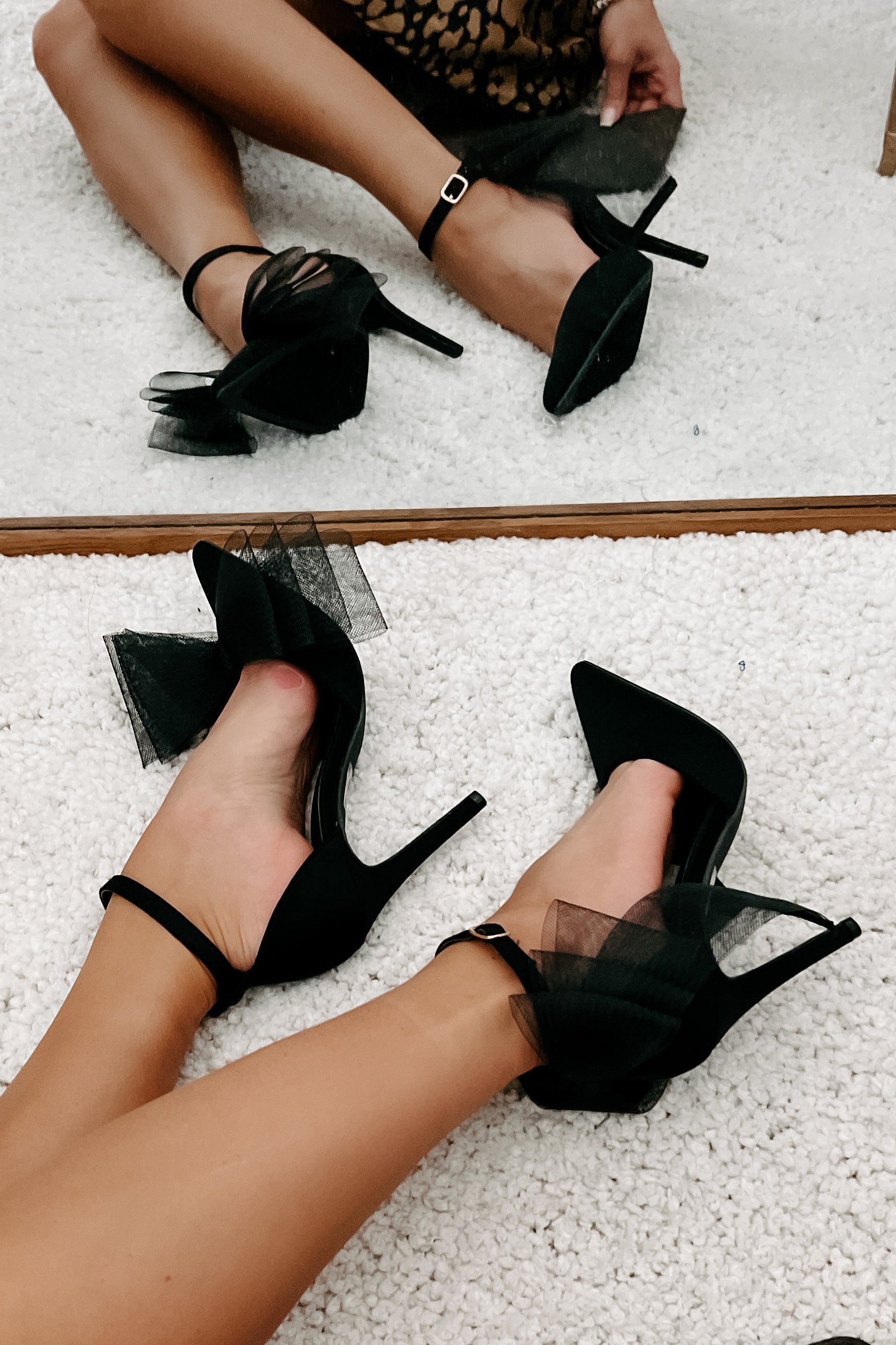 Bow sale detail heels