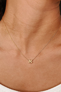 Lucky In Life Clover Charm Necklace (Gold) - NanaMacs