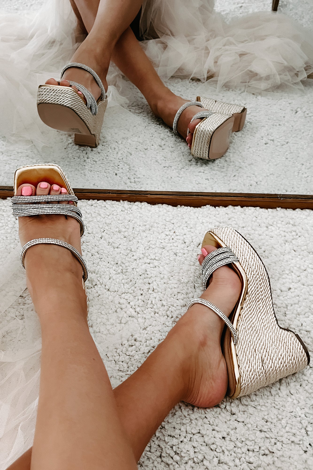 Gray hot sale wedge sandals