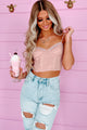 Awaited Love Corset Crop Top (Dusty Pink) - NanaMacs