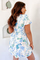 Heat Of The Moment Tie-Front Floral Mini Dress (Beige) - NanaMacs