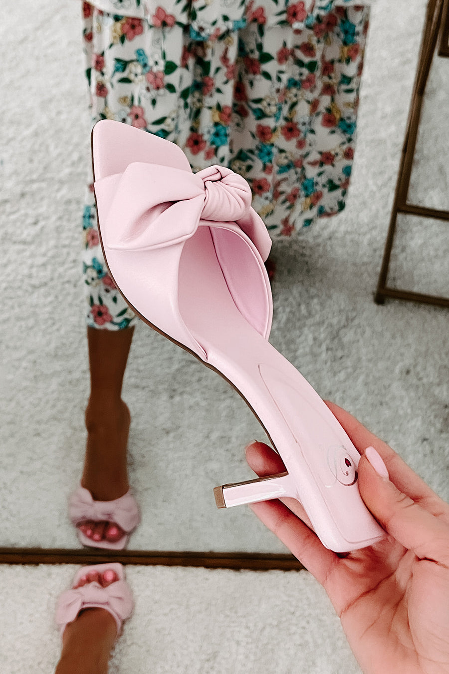 Pretty In Prague Knotted Heels (Pink) - NanaMacs