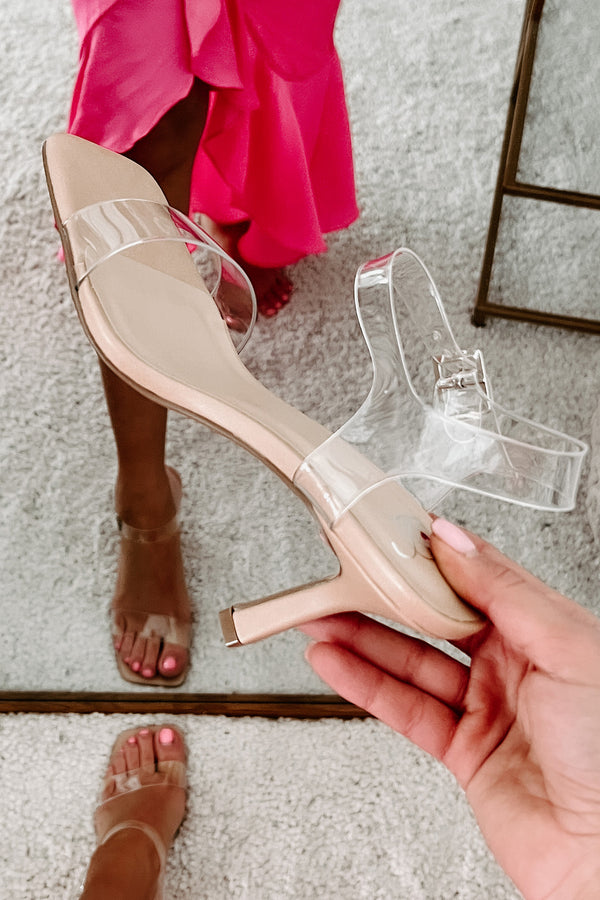 Let's Be Clear Clear Strap Heels (Clear) - NanaMacs