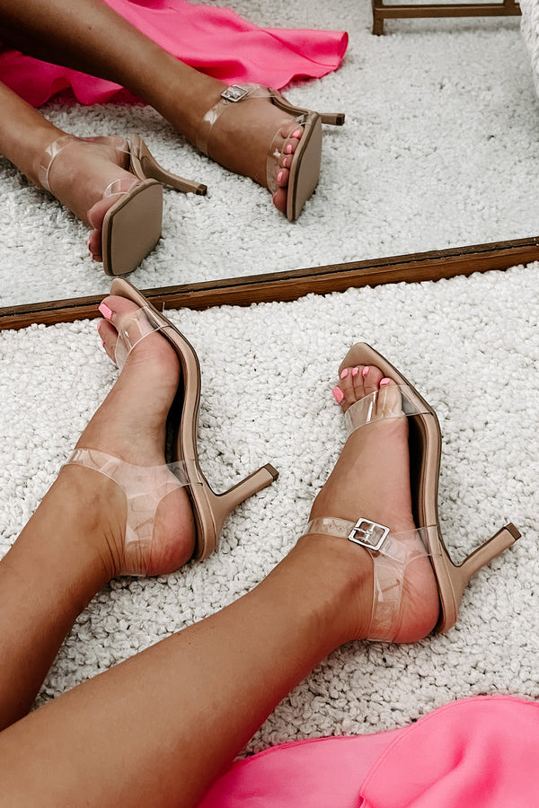 Let's Be Clear Clear Strap Heels (Clear) - NanaMacs