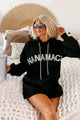 Boujee Babe Rhinestone Embellished "NANAMACS" Hoodie (Black) - NanaMacs