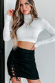 Any Day Of The Week Turtleneck Crop Top (Heather Grey) - NanaMacs