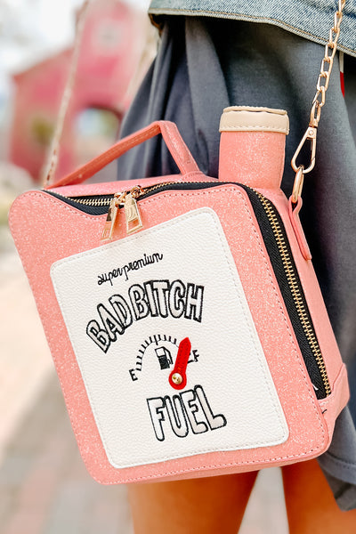 "Bad Bitch Fuel" Glittered Gas Can Purse (Pink) - NanaMacs