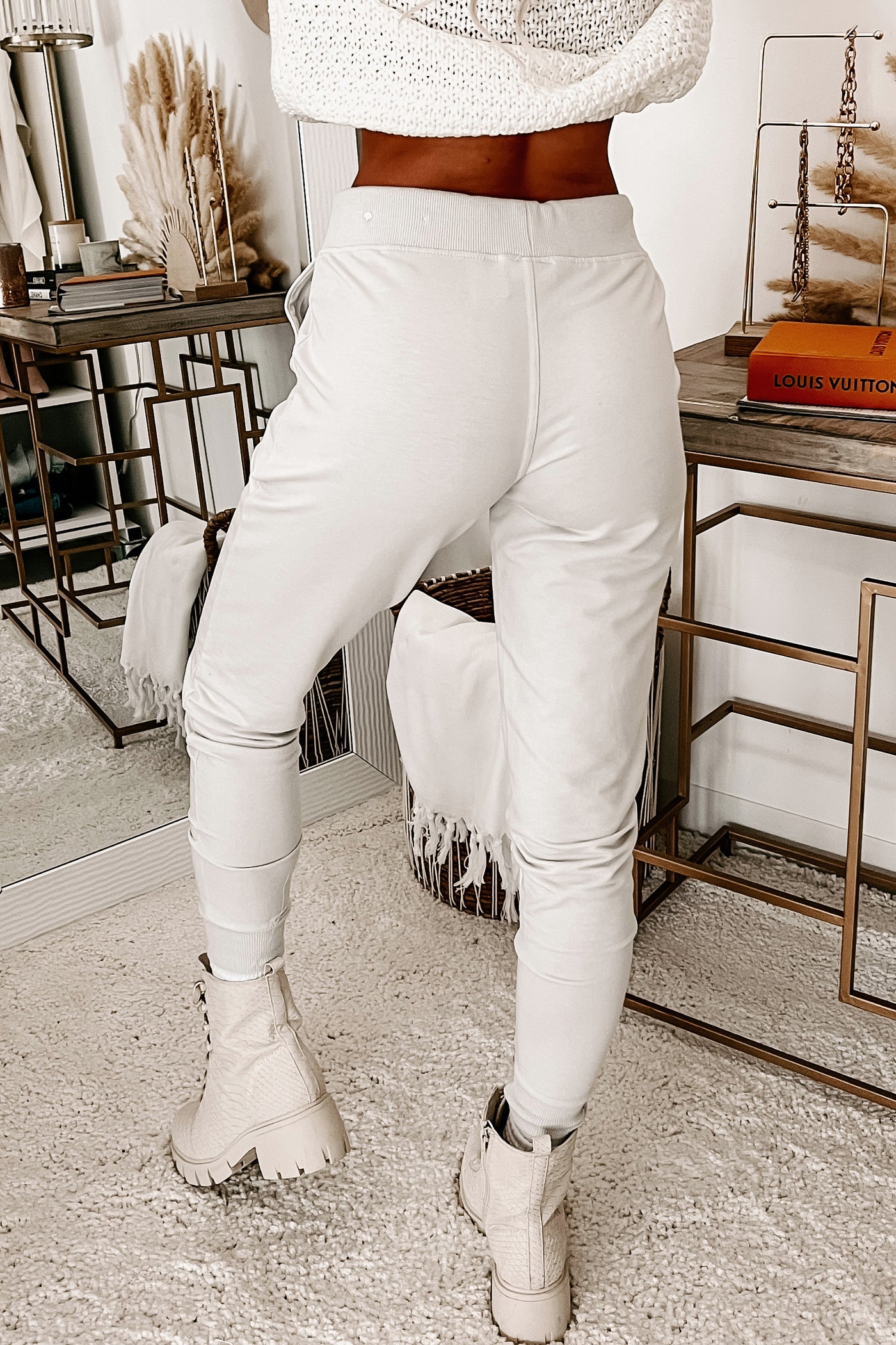 Calling For Comfort French Terry Joggers (Light Stone) - NanaMacs