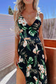 Paradise Isles Floral Tie-Back Maxi Dress (Black) - NanaMacs