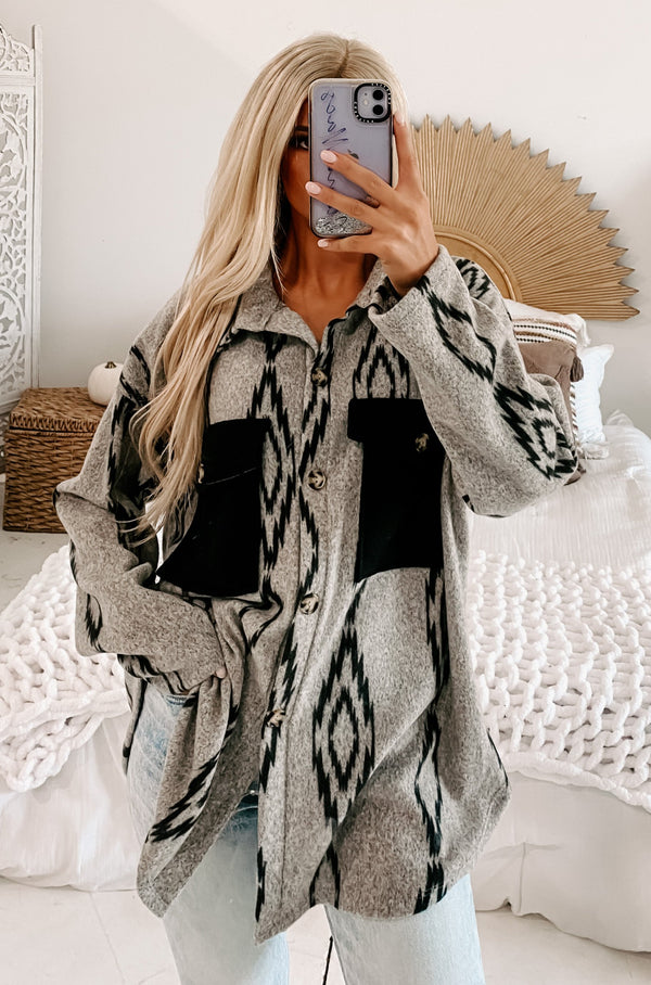 Cooper Aztec Shacket (Grey Multi) - NanaMacs