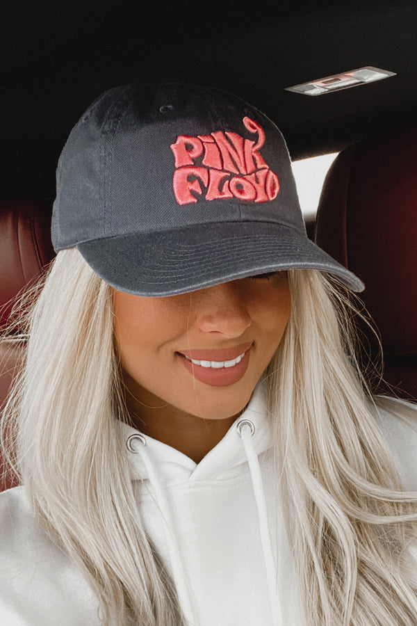 "Pink Floyd" Embroidered Ball Cap (Navy/Pink) - NanaMacs