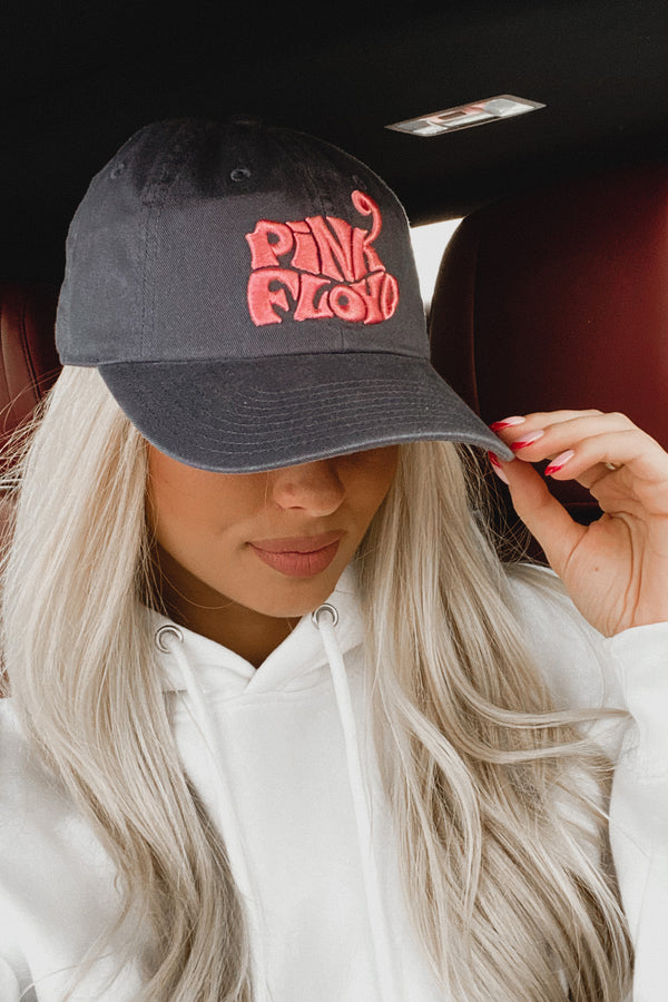 "Pink Floyd" Embroidered Ball Cap (Navy/Pink) - NanaMacs