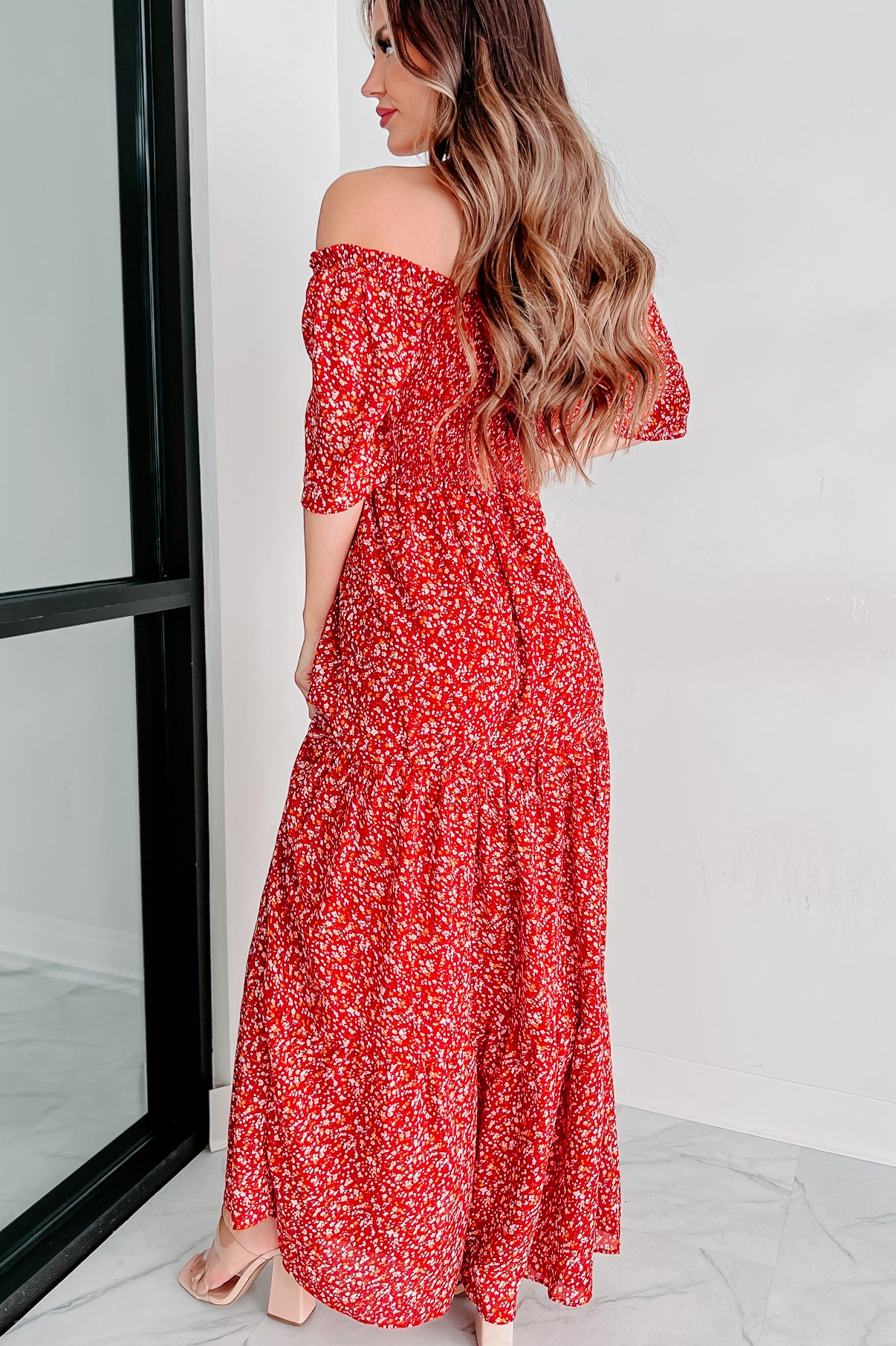 Floral smocked 2024 maxi dress