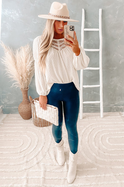 Feminine Wiles Lace Swiss Dot Top (Ivory) - NanaMacs