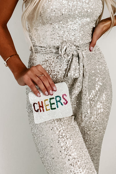 "Cheers" Beaded Coin Purse (White) - NanaMacs