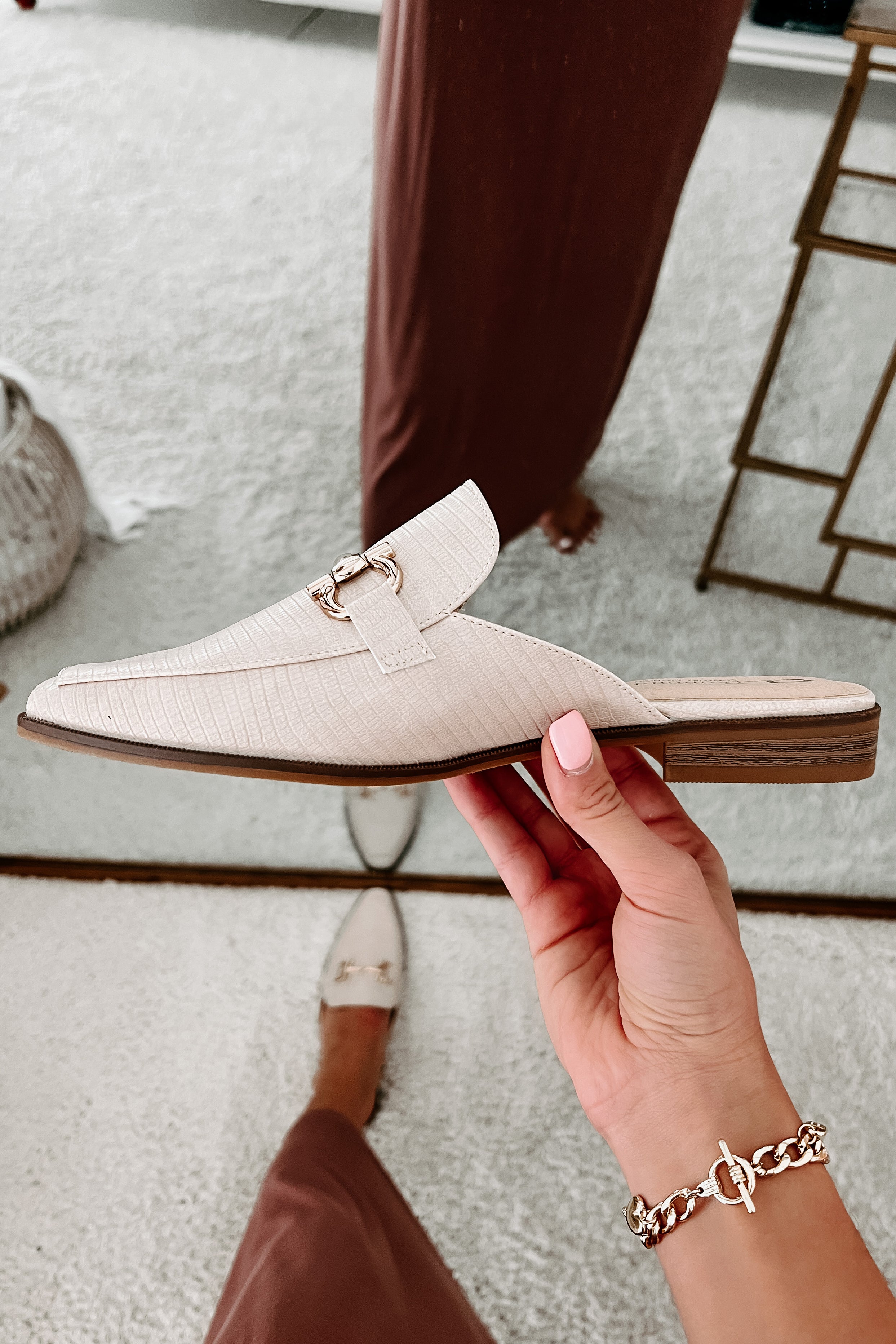 Cream 2025 backless loafers