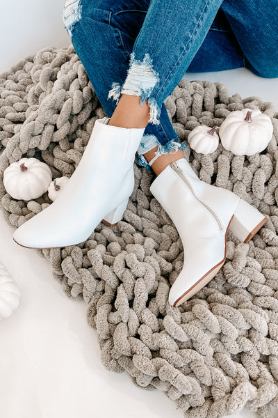 IMPERFECT Truly Divine Faux Leather Booties (Bone) - NanaMacs