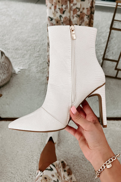 Bryson Scale Textured Billini Booties (Ivory Scale) - NanaMacs