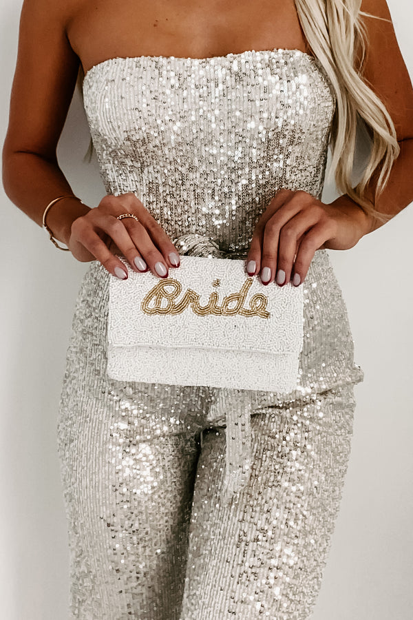 "Bride" Small Beaded Clutch (Ivory) - NanaMacs