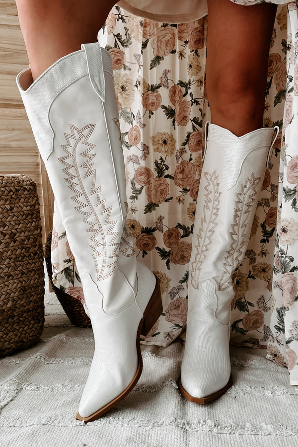 Ukiri Western Billini Boots (Ivory/Ivory Scale) - NanaMacs