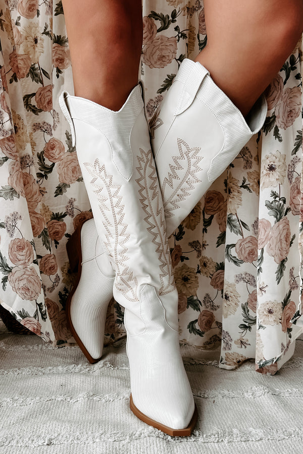 Ukiri Western Billini Boots (Ivory/Ivory Scale) - NanaMacs