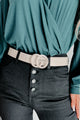 Off The Hip Monochromatic Faux Leather Belt (Khaki) - NanaMacs