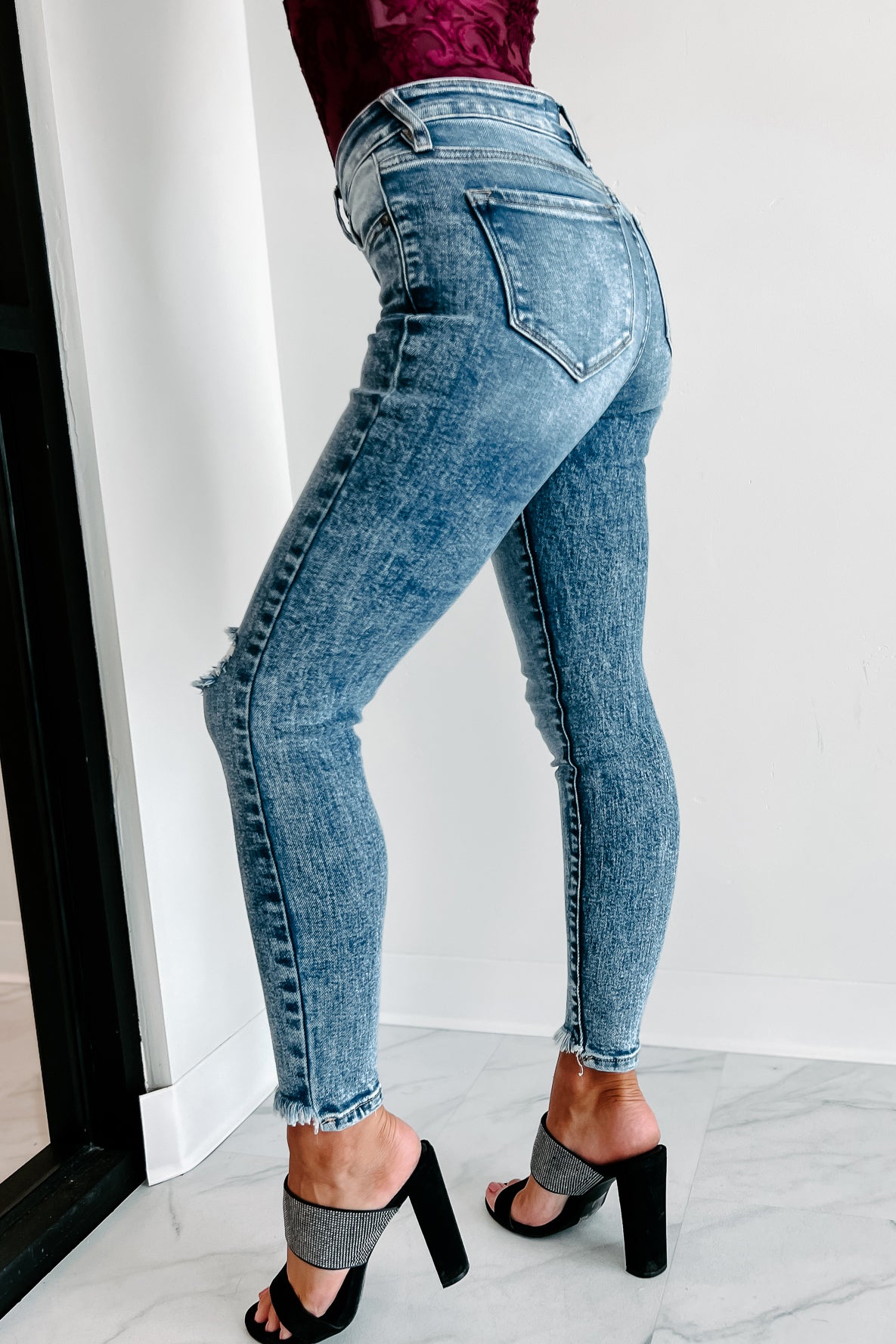 Going Further High Rise Kancan Distressed Jeans (Medium) - NanaMacs