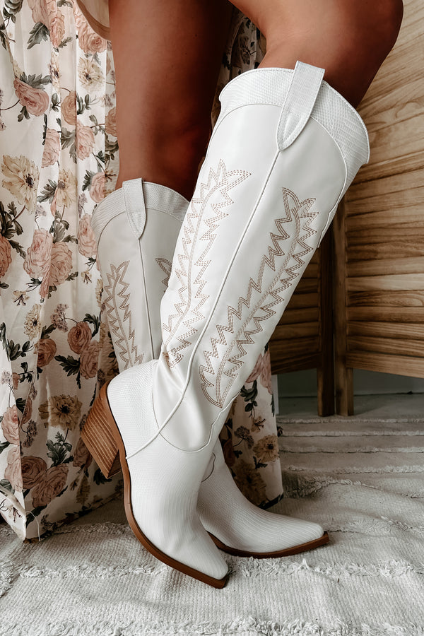 Ukiri Western Billini Boots (Ivory/Ivory Scale) - NanaMacs