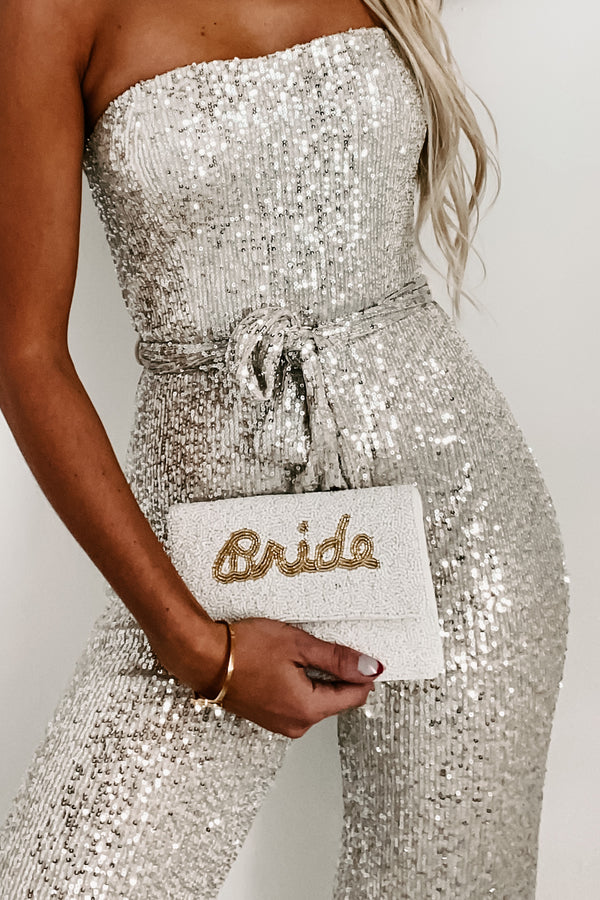 "Bride" Small Beaded Clutch (Ivory) - NanaMacs