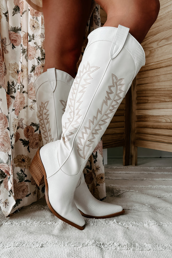 Ukiri Western Billini Boots (Ivory/Ivory Scale) - NanaMacs