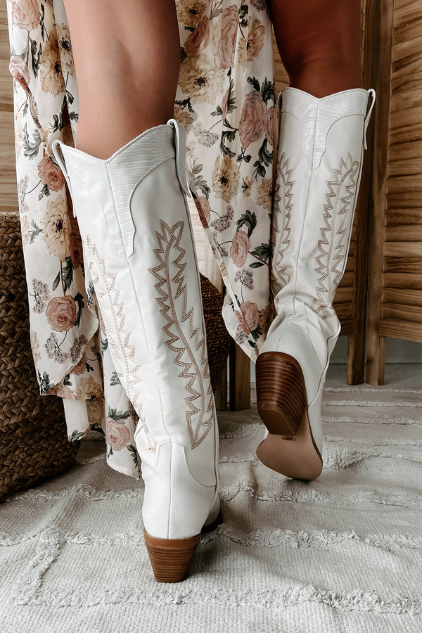 Ukiri Western Billini Boots (Ivory/Ivory Scale) - NanaMacs