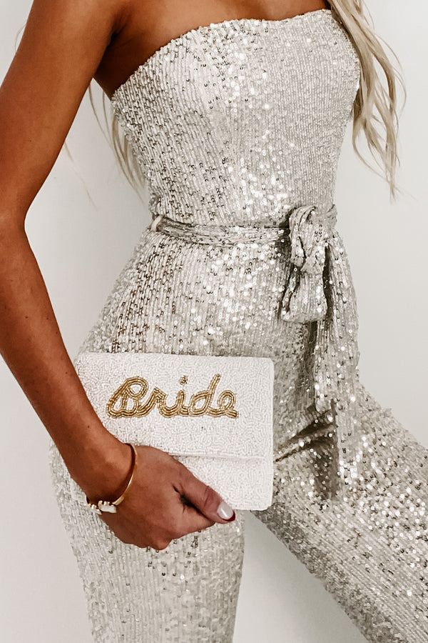 "Bride" Small Beaded Clutch (Ivory) - NanaMacs