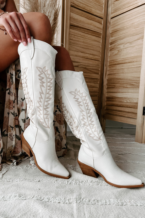 Ukiri Western Billini Boots (Ivory/Ivory Scale) - NanaMacs