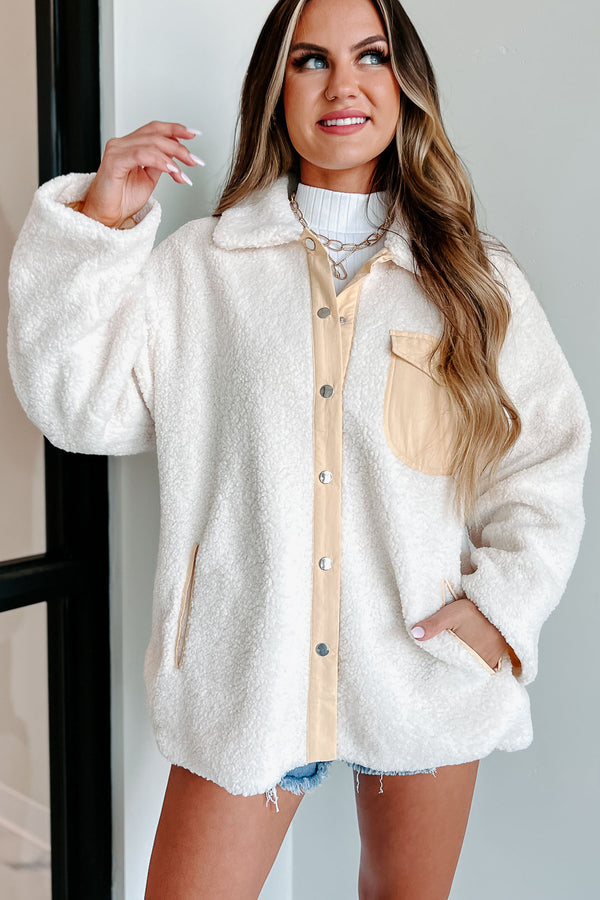 Bundled Up Sherpa Jacket (Cream) - NanaMacs