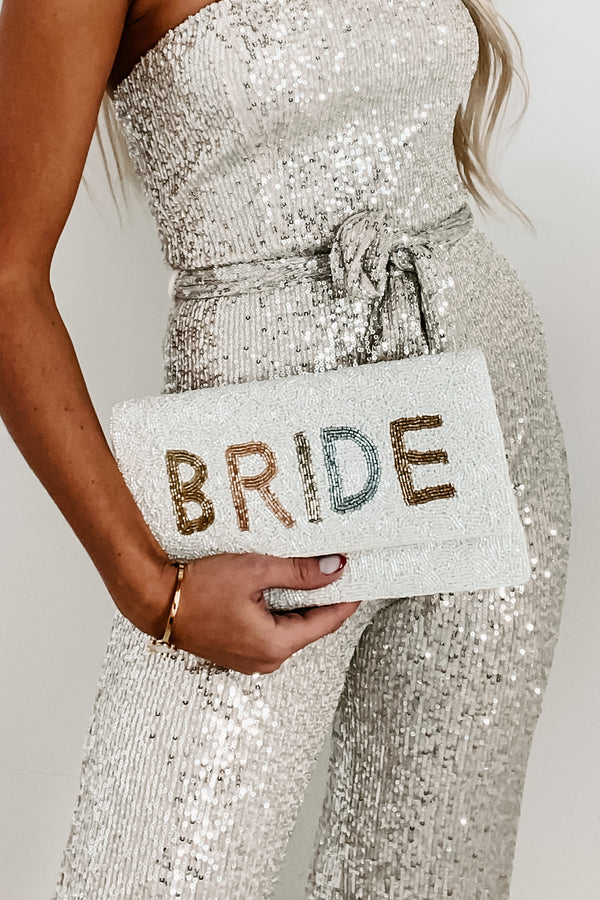 "Bride" Beaded Clutch (Tonal Bride) - NanaMacs