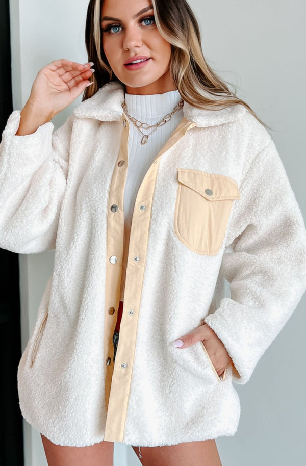 Bundled Up Sherpa Jacket (Cream) - NanaMacs