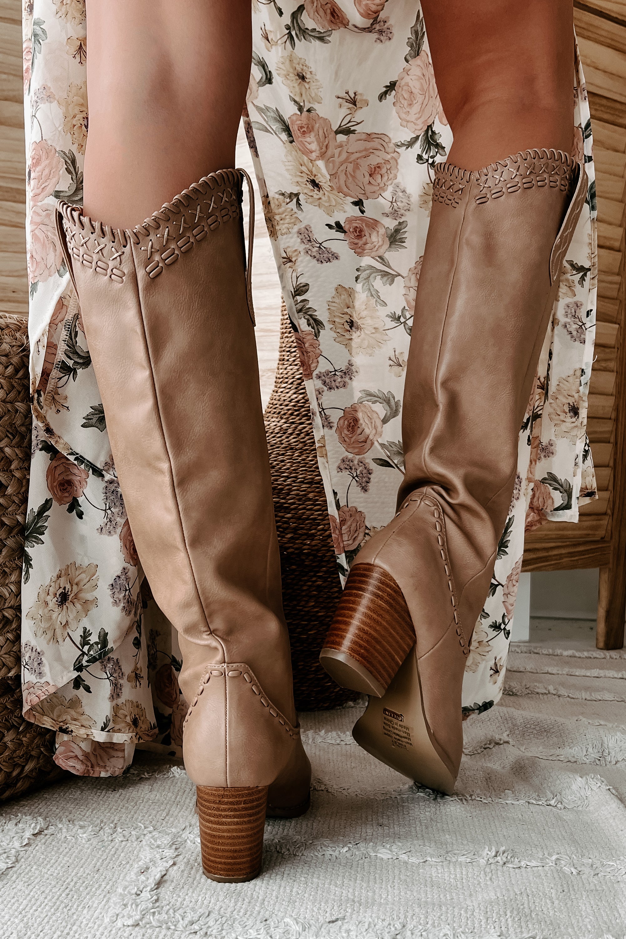 Finley Billini Knee High Western Boots Taupe NanaMacs