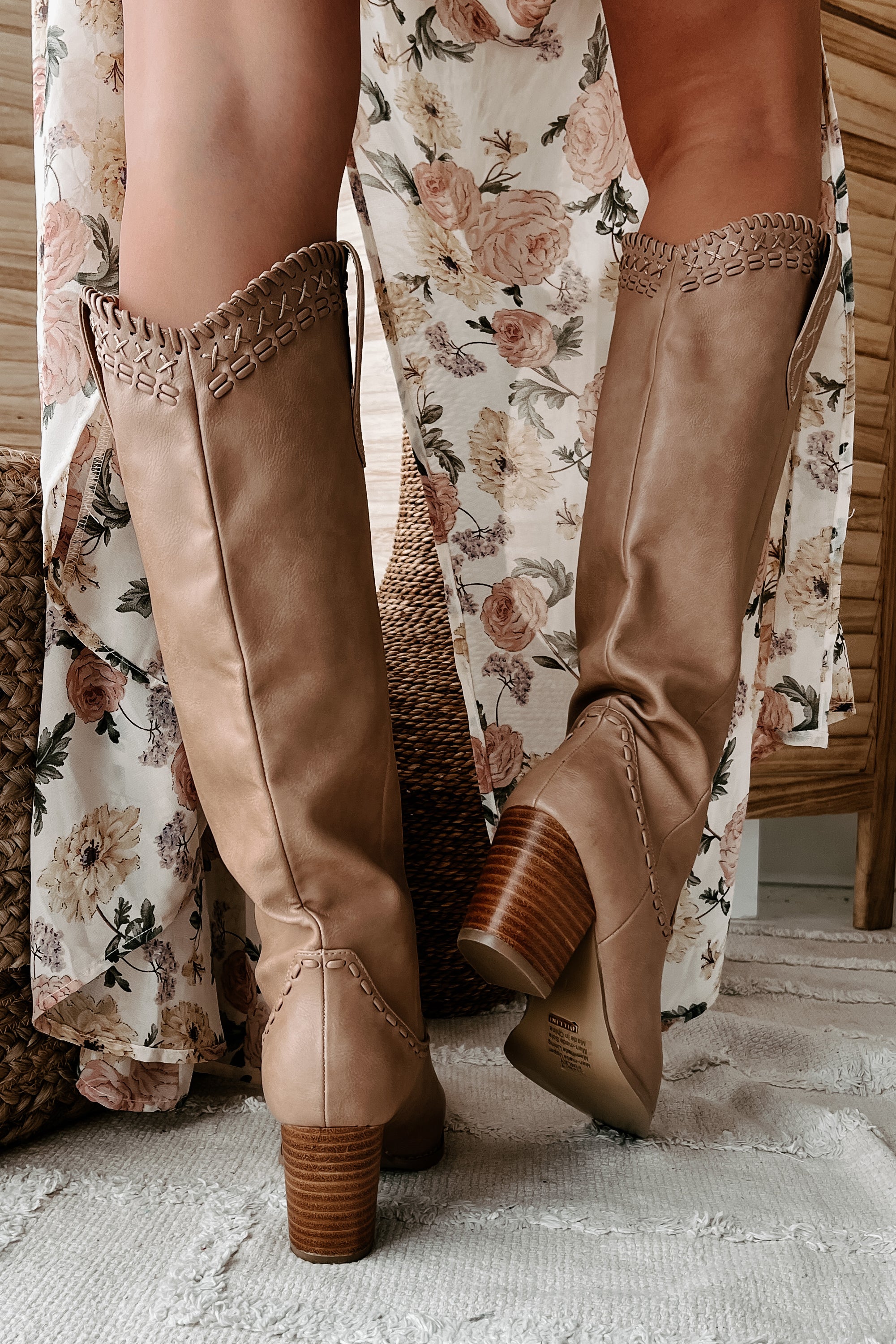 Finley Billini Knee High Western Boots (Taupe) - NanaMacs