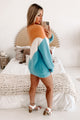 All Warm Inside Fuzzy Color Block Sweater (Apricot/Natural/Blue) - NanaMacs