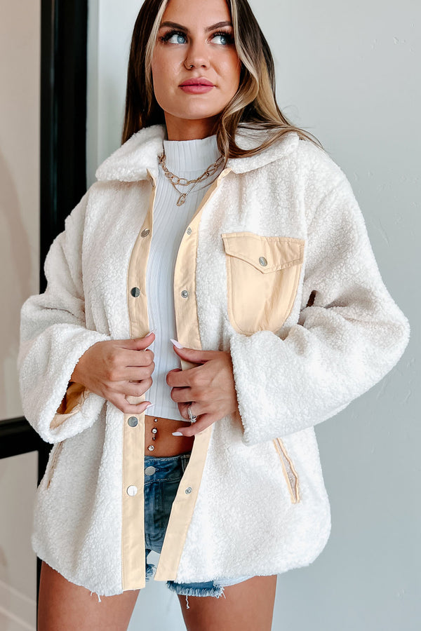 Bundled Up Sherpa Jacket (Cream) - NanaMacs